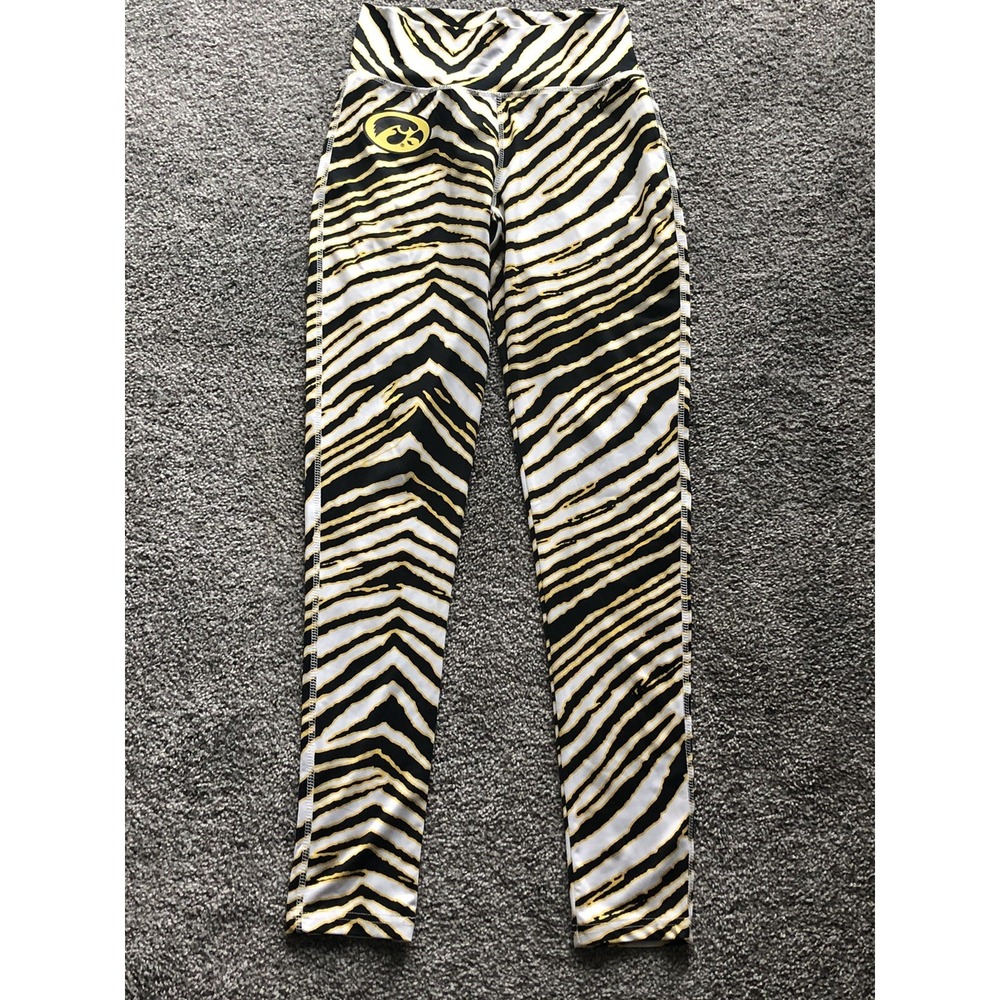 Iowa Hawkeyes White & Black Tiger Stripe Zuba Style Spandex‎ Pants Size S